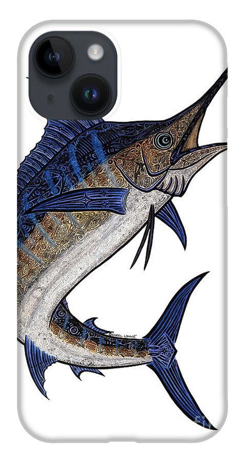 Water Color Tribal Marlin III iPhone 14 Case