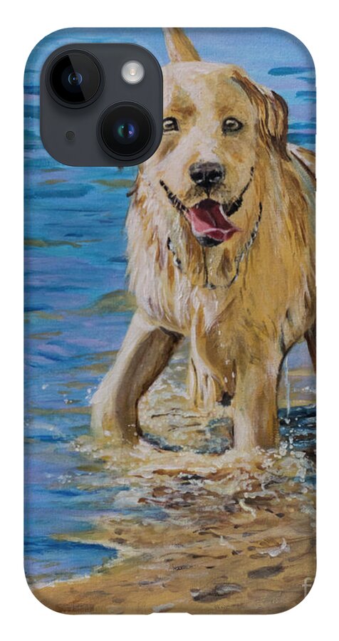 Water iPhone Case featuring the painting Water Dog by Jackie MacNair