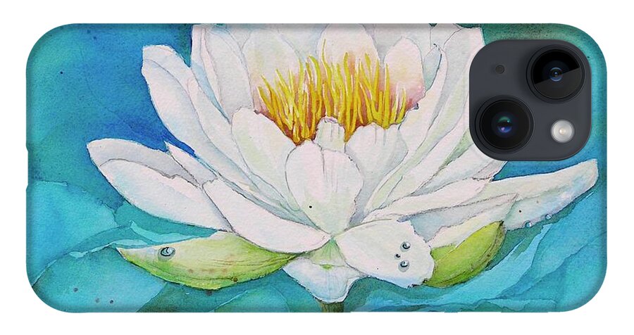 Water Lily iPhone 14 Case featuring the painting Water Lily by Midge Pippel