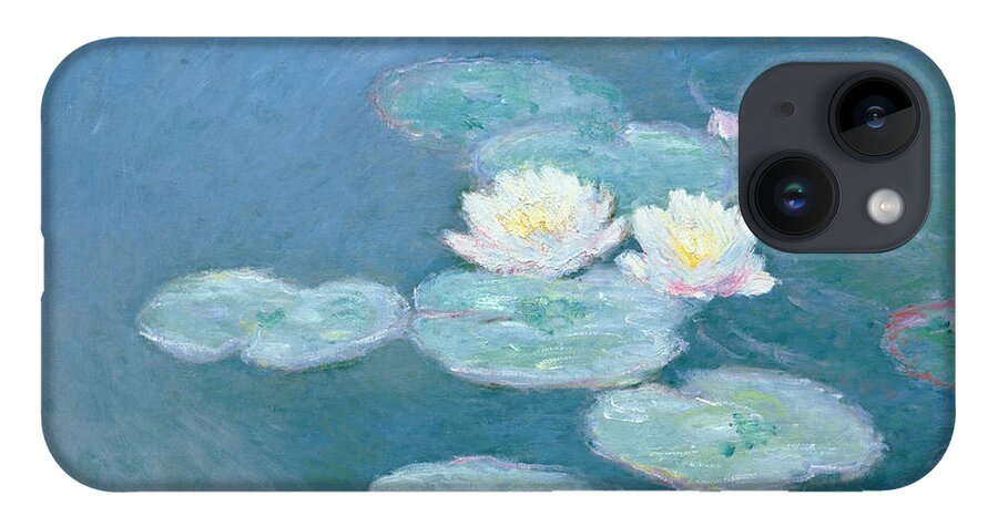 Waterlilies iPhone 14 Case featuring the painting Waterlilies Evening by Claude Monet