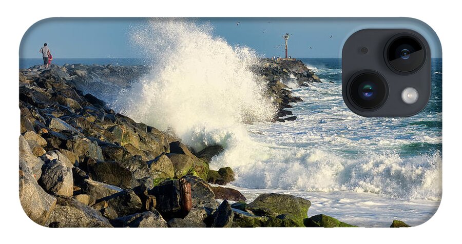 Wave iPhone 14 Case featuring the photograph Wave Crash At The Wedge by Eddie Yerkish