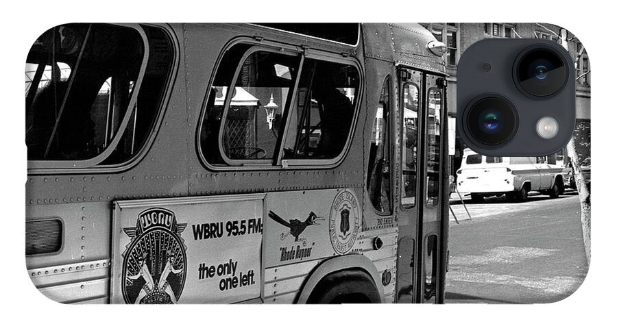 Wbru iPhone Case featuring the photograph WBRU-FM Bus Sign, 1975 by Jeremy Butler