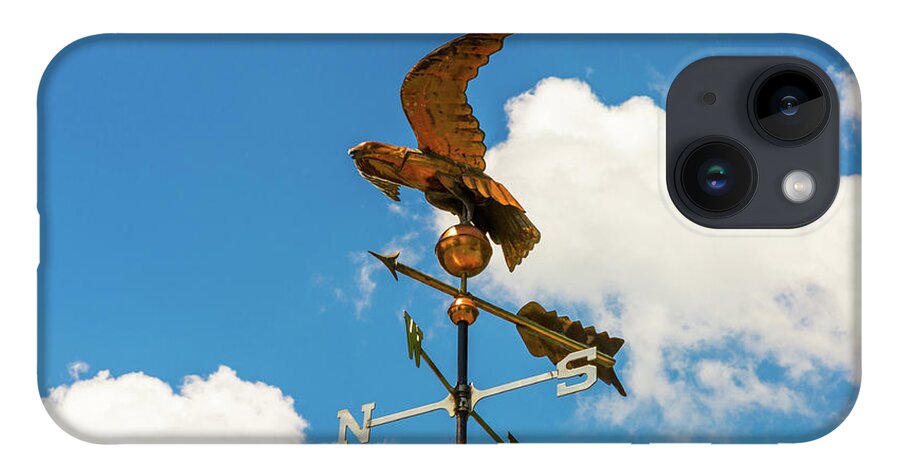 Weather Vane iPhone 14 Case featuring the photograph Weather Vane On Blue Sky by D K Wall