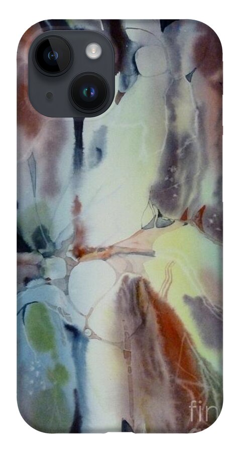 Lumi�re iPhone 14 Case featuring the painting Web by Donna Acheson-Juillet