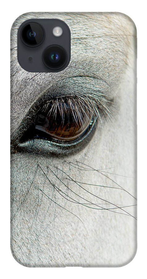 Horse iPhone 14 Case featuring the photograph White Horse Eye by Andreas Berthold