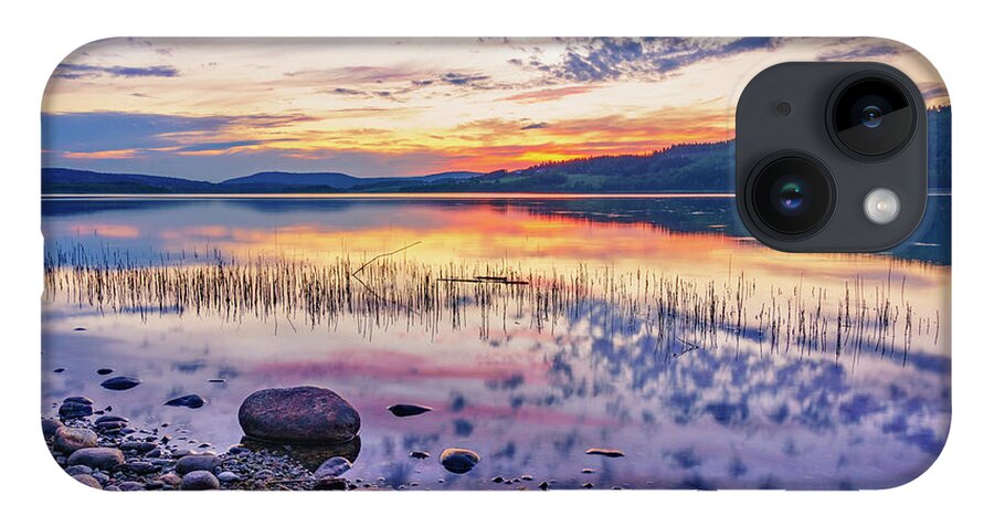 Europe iPhone Case featuring the photograph White night sunset on a Swedish lake by Dmytro Korol
