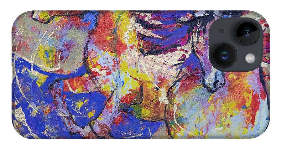 Horses iPhone 14 Case featuring the painting Wild Runners by Jyotika Shroff