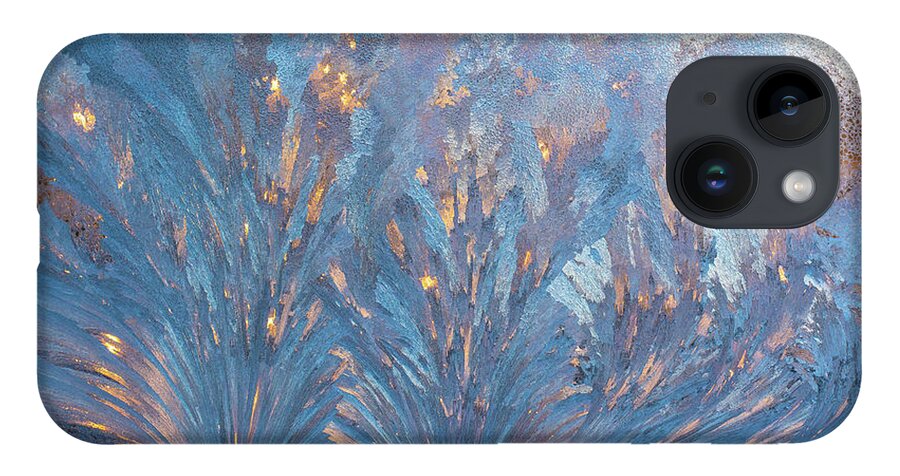 Cheryl Baxter Photography iPhone Case featuring the photograph Window Frost At Sunset by Cheryl Baxter