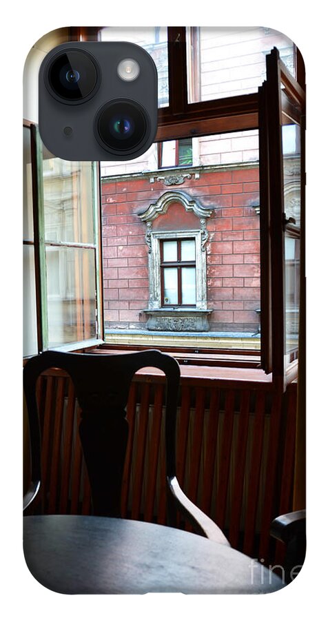 Krakow iPhone 14 Case featuring the photograph Window on the Street by Elaine Berger