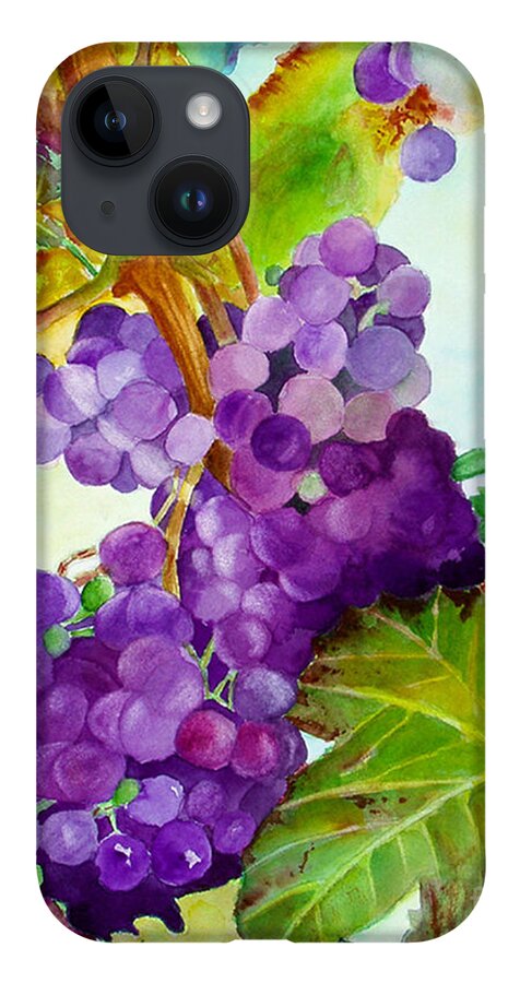 Wine iPhone 14 Case featuring the painting Wine Vine by Karen Fleschler