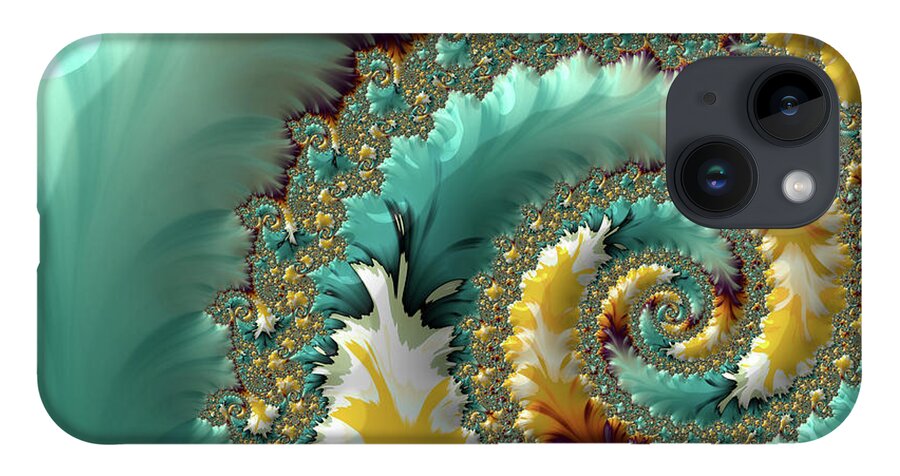 Fractal Art iPhone 14 Case featuring the digital art Wings of the Dawn by Bonnie Bruno