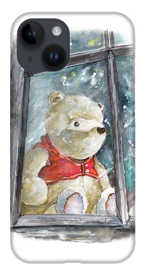 Travel iPhone 14 Case featuring the painting Winnie The Pooh In Fowey by Miki De Goodaboom