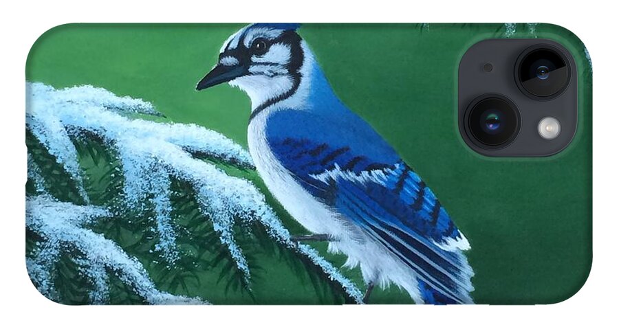 Blue Jay iPhone Case featuring the painting Winter Blues by Marlene Little