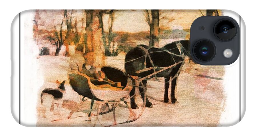 Horse iPhone 14 Case featuring the photograph Winter Horse Sled by Russel Considine