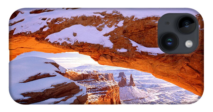 Canyonlands iPhone 14 Case featuring the photograph Winter Sunrise at Mesa Arch by Dan Norris