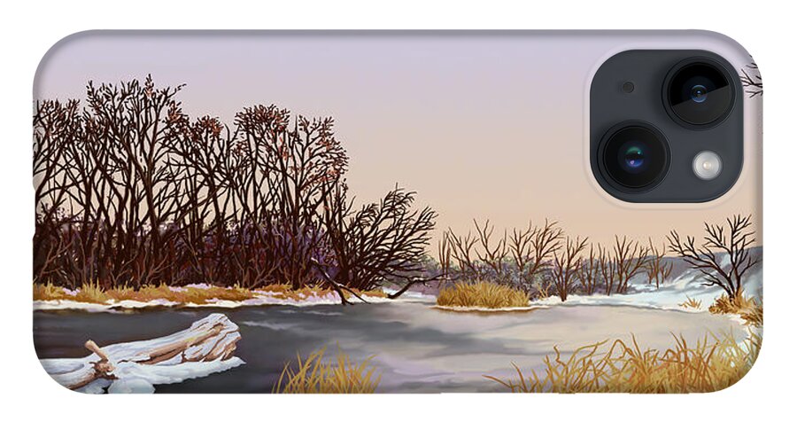 Winter iPhone 14 Case featuring the painting Winter's Grip by Hans Neuhart