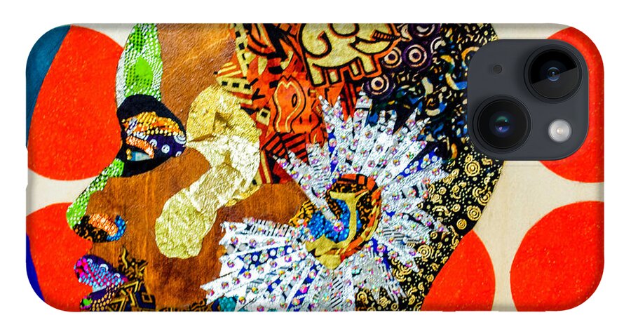 Danai Gurira iPhone 14 Case featuring the tapestry - textile Without Question - Danai Gurira II by Apanaki Temitayo M