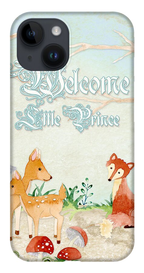 Woodchuck iPhone 14 Case featuring the painting Woodland Fairy Tale - Welcome Little Prince by Audrey Jeanne Roberts