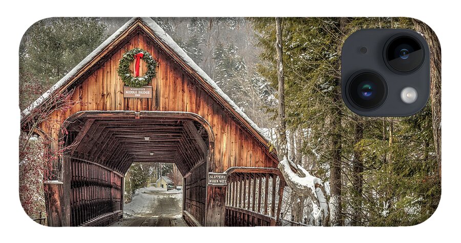 Covered Bridge iPhone 14 Case featuring the photograph Woodstock Middle Bridge by Rod Best