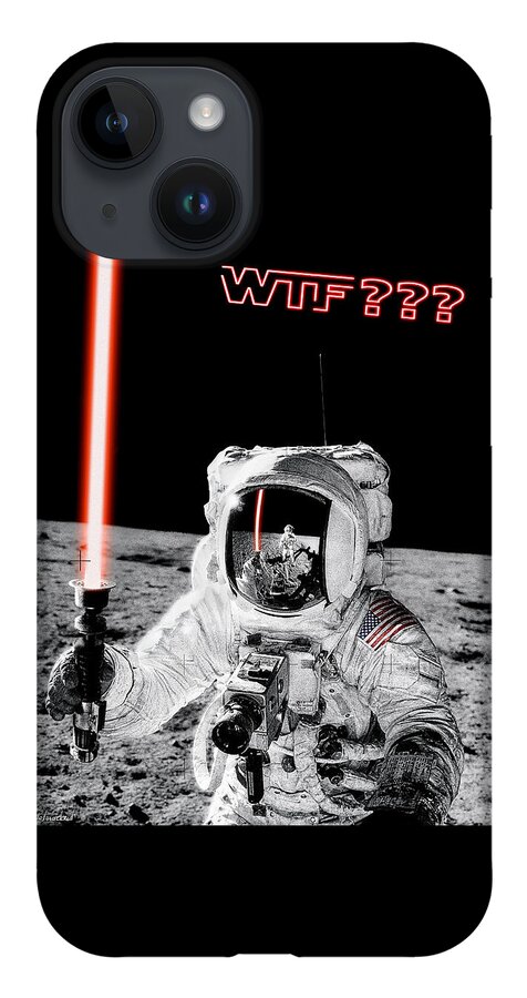Wtf iPhone Case featuring the photograph WTF? Alan Bean Finds Lightsaber on the Moon by Weston Westmoreland
