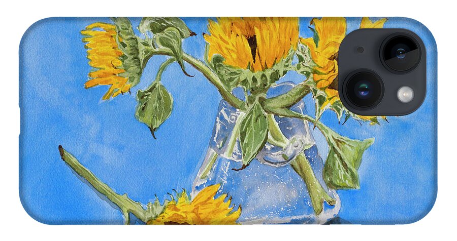 Watercolor iPhone Case featuring the painting Sunflowers by Jackie MacNair
