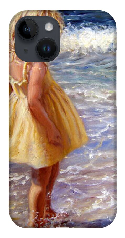 Yellow Dress iPhone 14 Case featuring the painting Yellow Sundress by Marie Witte