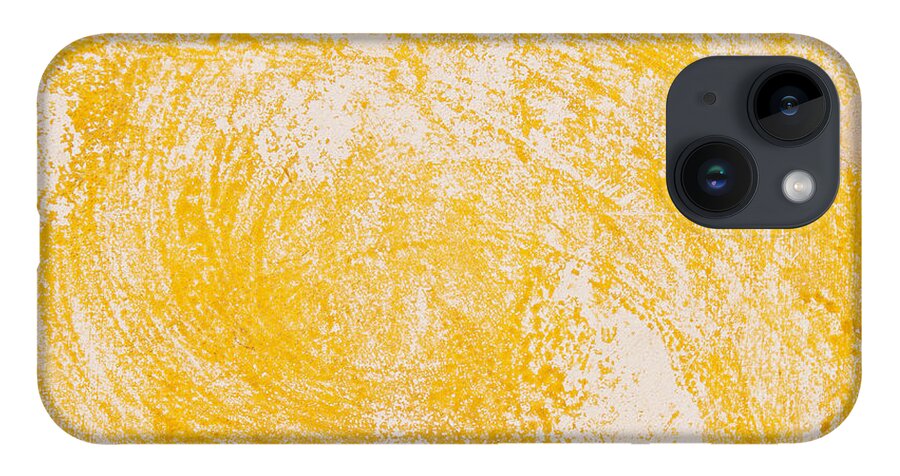 Abstract iPhone 14 Case featuring the photograph Yellow textured wall background by Michalakis Ppalis