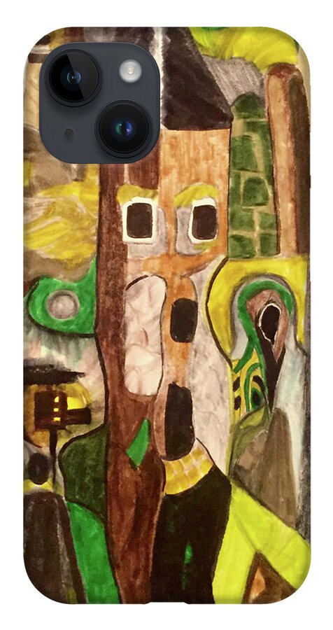 Abstract iPhone 14 Case featuring the drawing Yes its me i did it now leave me alone by Dennis Ellman
