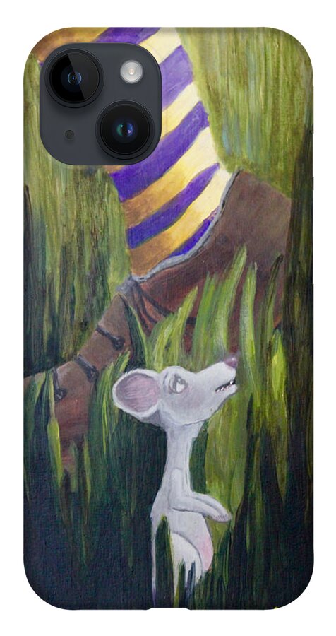Mouse iPhone 14 Case featuring the painting Yikes Mouse by April Burton