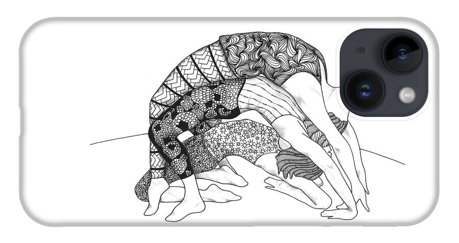 Yoga iPhone Case featuring the drawing Yoga Sandwich by Jan Steinle
