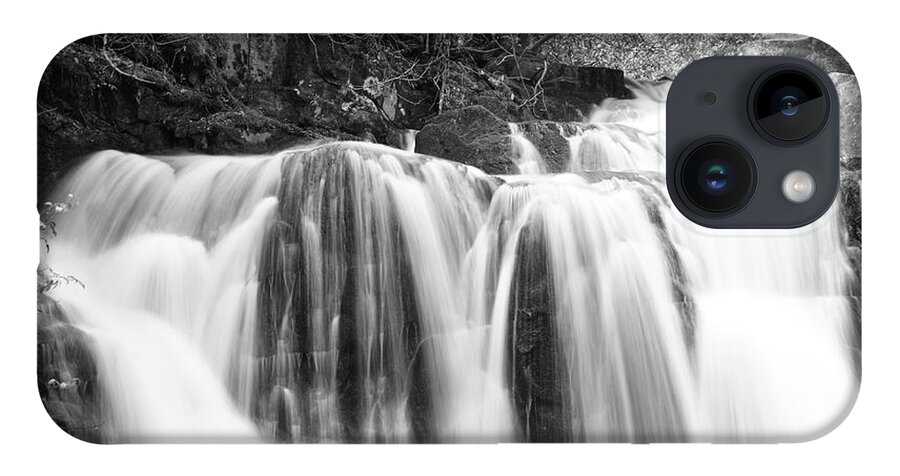 Smoky Mountains iPhone Case featuring the photograph Black And White Waterfall by Phil Perkins