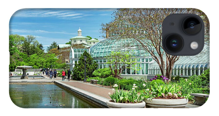Estock iPhone 14 Case featuring the digital art Brooklyn Botanic Garden, Nyc by Claudia Uripos