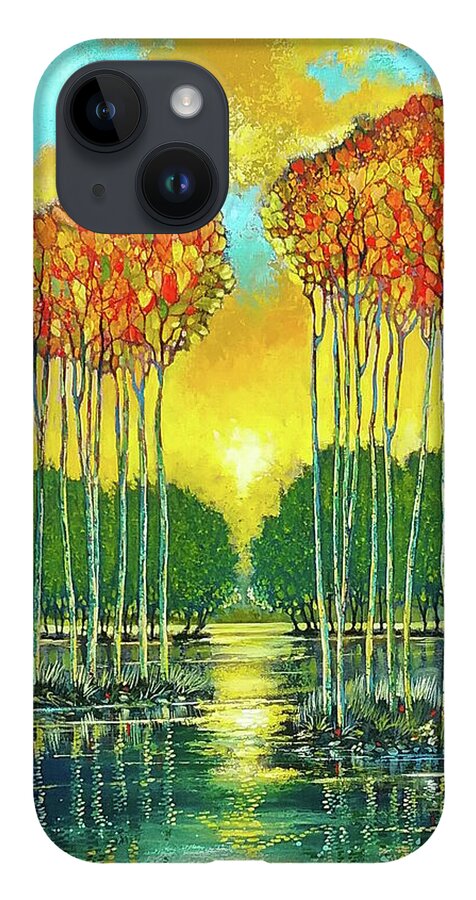  iPhone 14 Case featuring the painting Heart's Content by Ford Smith