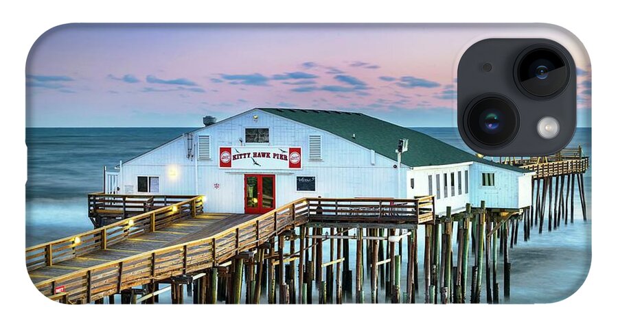 Estock iPhone 14 Case featuring the digital art Kitty Hawk Pier, Outer Banks, Nc by Laura Zeid