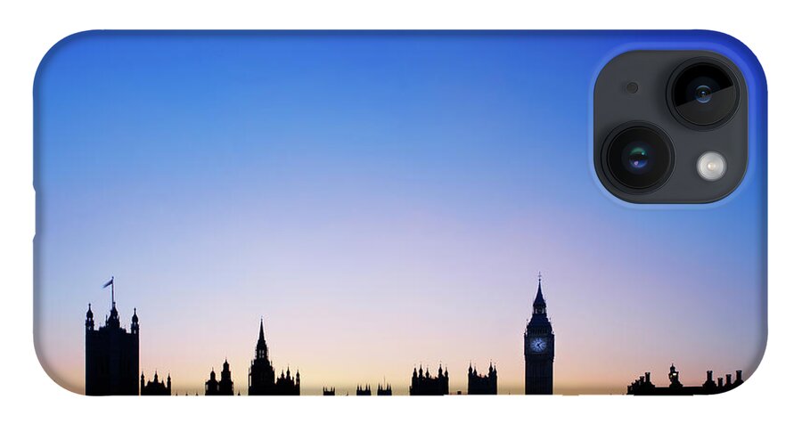 Clear Sky iPhone 14 Case featuring the photograph Palace Of Westminster #1 by Adam Gault