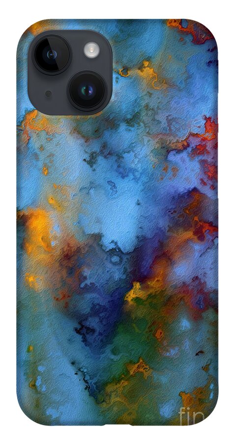 iPhone 14 Case featuring the painting 1 Peter 5 7. He Cares For You by Mark Lawrence