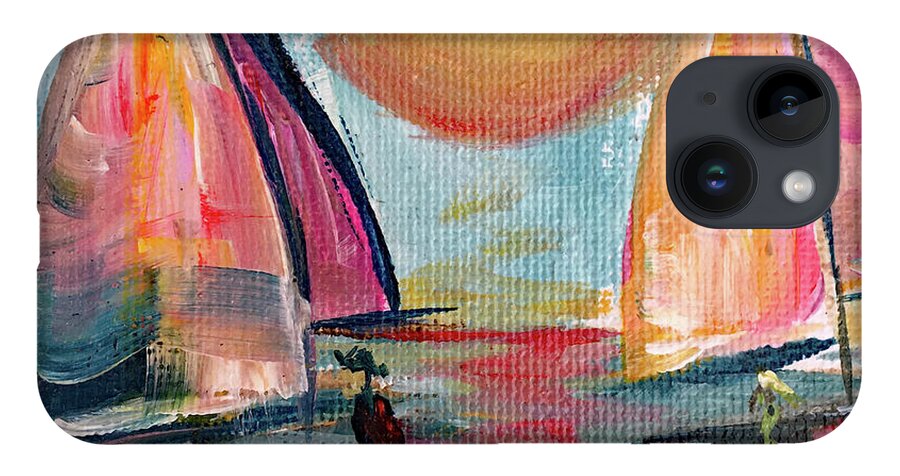Harbor iPhone Case featuring the painting Sail away with me by Roxy Rich