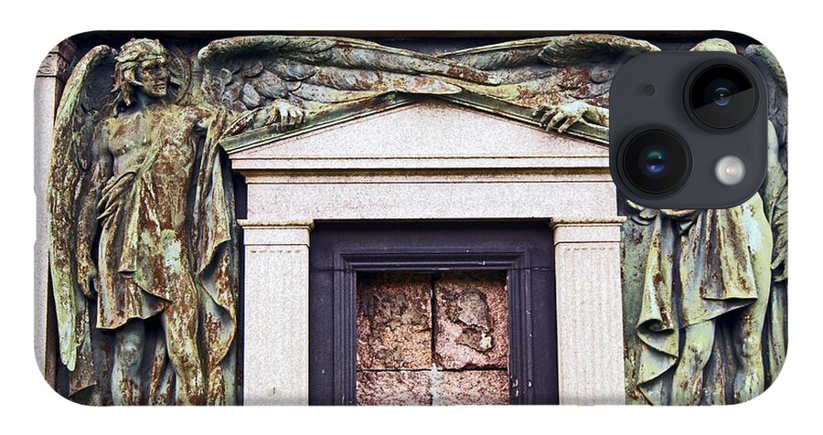 Scotland iPhone 14 Case featuring the photograph 18/09/13 GLASGOW. The Necropolis, double Angels. by Lachlan Main