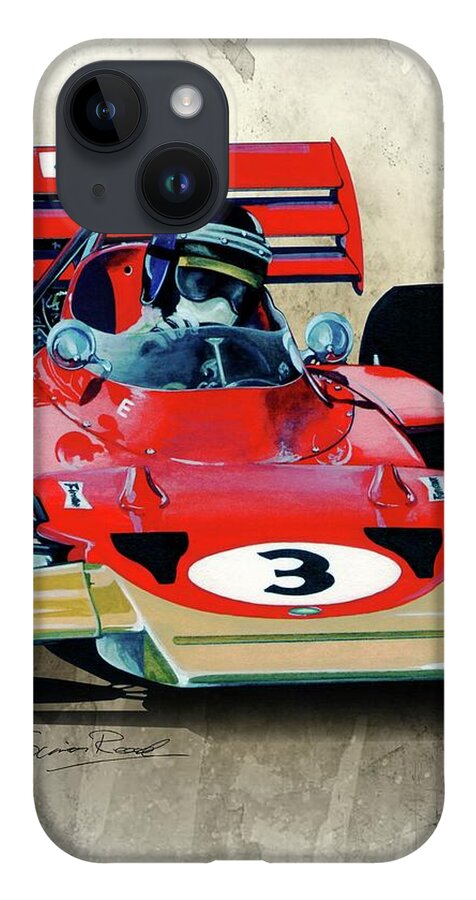Art iPhone 14 Case featuring the painting 1970 Lotus 72 by Simon Read
