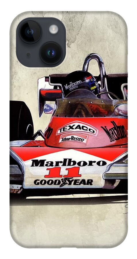 Art iPhone 14 Case featuring the painting 1976 McLaren M23 by Simon Read