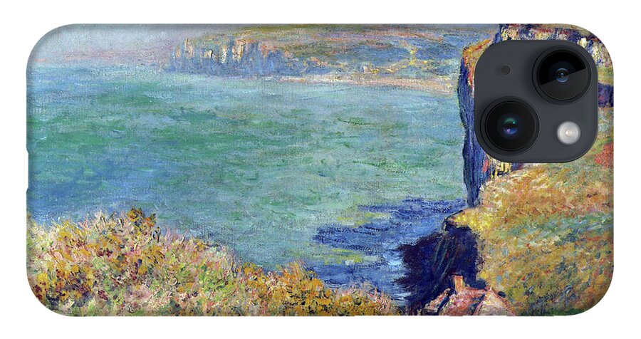 Monet iPhone Case featuring the painting Cliffs at Varengeville by Claude Monet