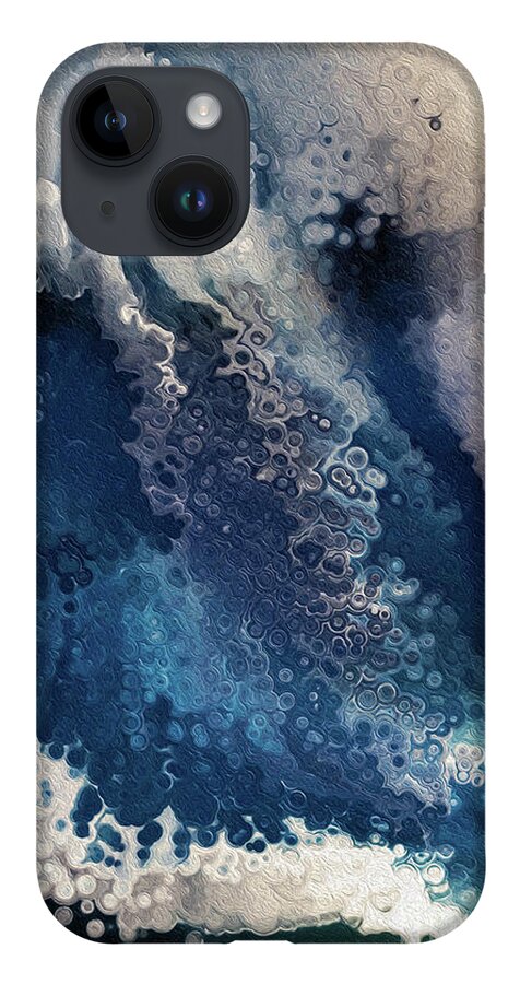 Blue iPhone 14 Case featuring the painting 2 Corinthians 4 16. Seeing The Invisible by Mark Lawrence