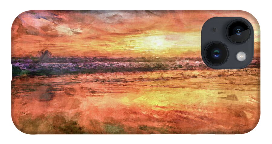 Sandy Beach iPhone Case featuring the digital art Ocean Sunrise by Phil Perkins