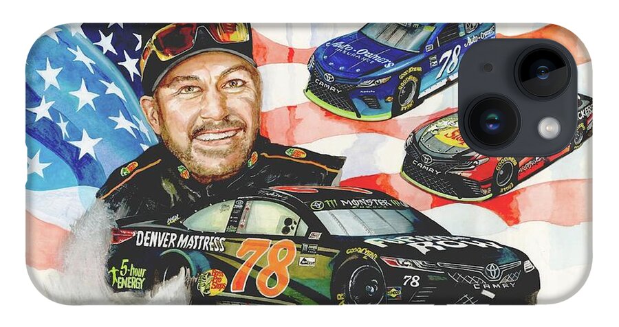 Art iPhone 14 Case featuring the painting 2017 NASCAR Champion by Simon Read