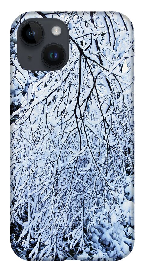 Rivington iPhone Case featuring the photograph 30/01/19 RIVINGTON. Snow Covered Branches. by Lachlan Main