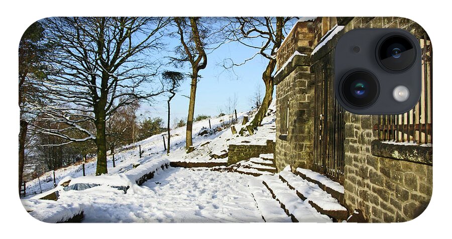 Rivington iPhone 14 Case featuring the photograph 30/01/19 RIVINGTON. Summerhouse In The Snow. by Lachlan Main