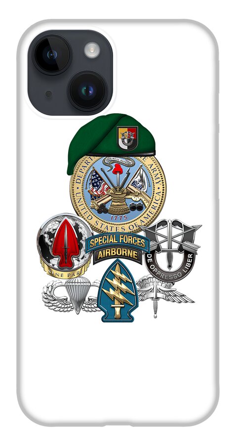  ‘u.s. Army Special Forces’ Collection By Serge Averbukh iPhone Case featuring the digital art 3rd Special Forces Group - Green Berets Special Edition by Serge Averbukh