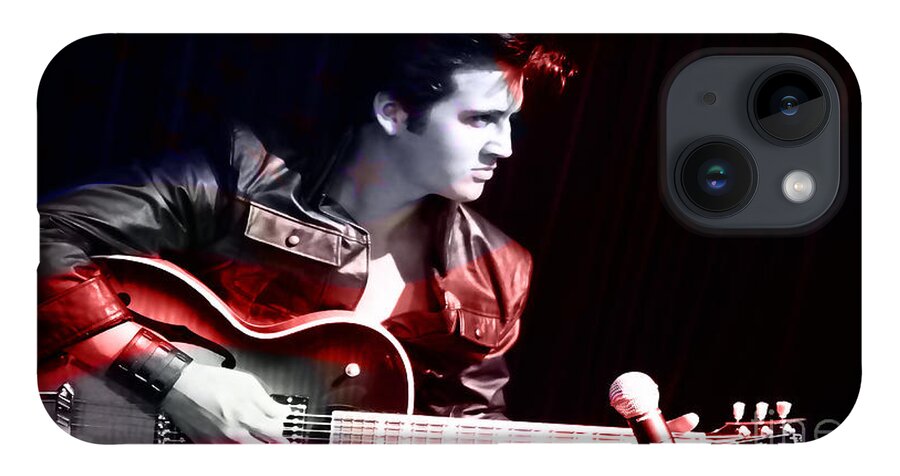 Elvis Paintings Mixed Media Mixed Media iPhone 14 Case featuring the mixed media Elvis #4 by Marvin Blaine