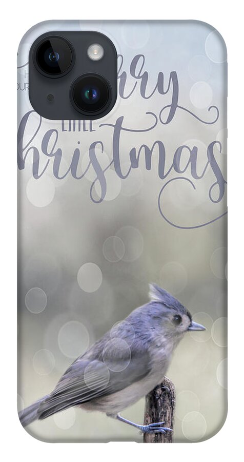 Titmouse iPhone 14 Case featuring the photograph Merry Christmas by Cathy Kovarik
