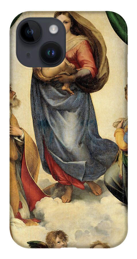 Raphael iPhone 14 Case featuring the painting The Sistine Madonna #13 by Raphael